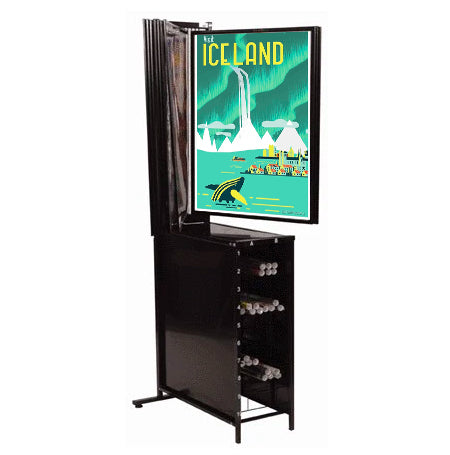 poster aufbewahrung ständer Floor Stand Poster Display Rack with 10 Swing Panels and Storage Bin – SwingPanels