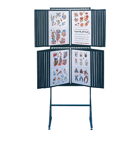 Double Decker Free Standing Flash Art Display | Tattoo Display Stand ...