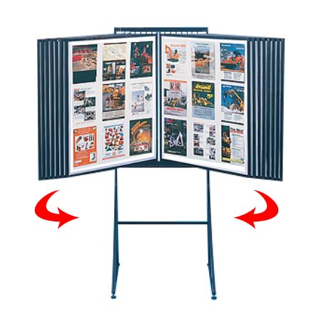 Poster Display Rack with Poster Bin Storage | 30 Swing Panels 2-Sided