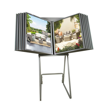 Free-Standing Steel Swinging Panel Displays | Information Center with 12x18 and 20x24 Flip Frame Sizes